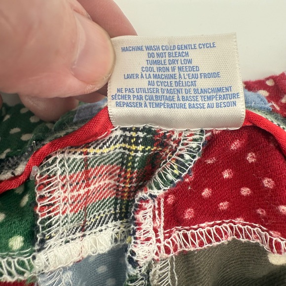 Aerie Patchwork Pajama Shorts Women's M Red Blue Green Plaid Stars Polka Dot - Picture 6 of 9